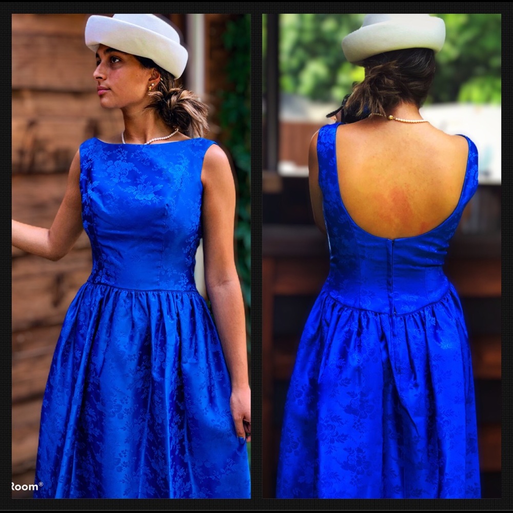 1950s royal blue dress